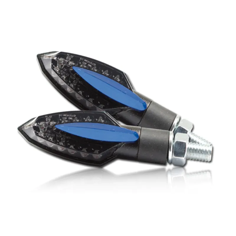 LED-Blinker Paar Progress-Line Sliver, ABS/Alu, Getönt, M8, E-geprüft, 12V/1W