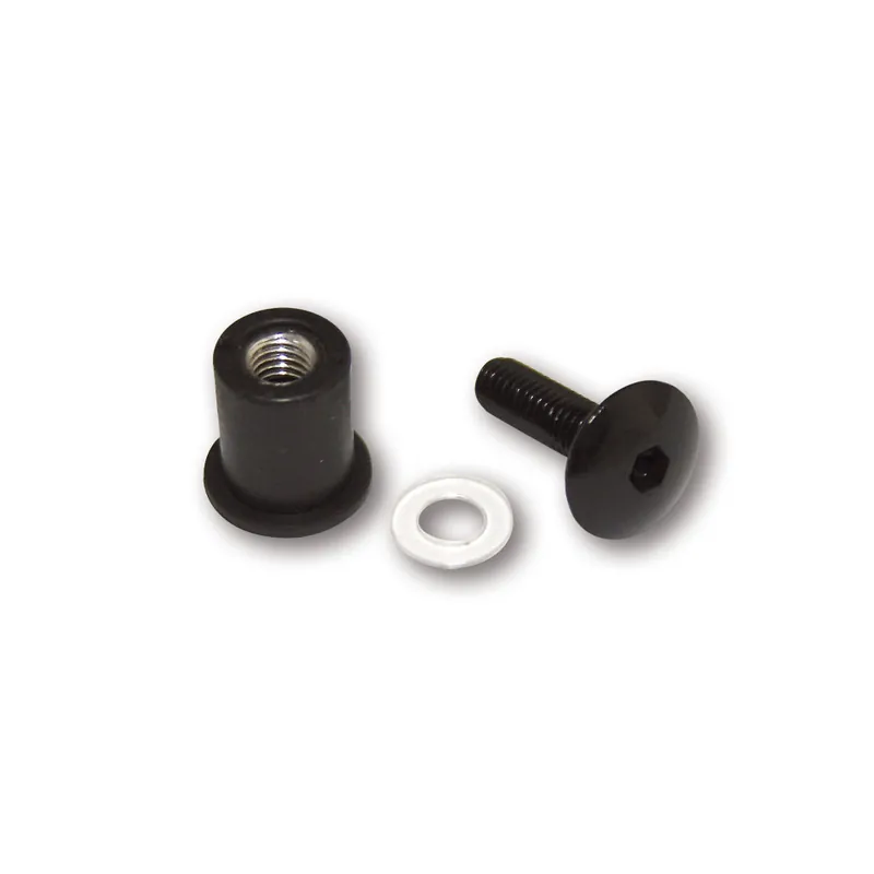 Verkleidungsschrauben Set Highsider Smart schwarz, M6, Flachkopf mit Ø 16 mm