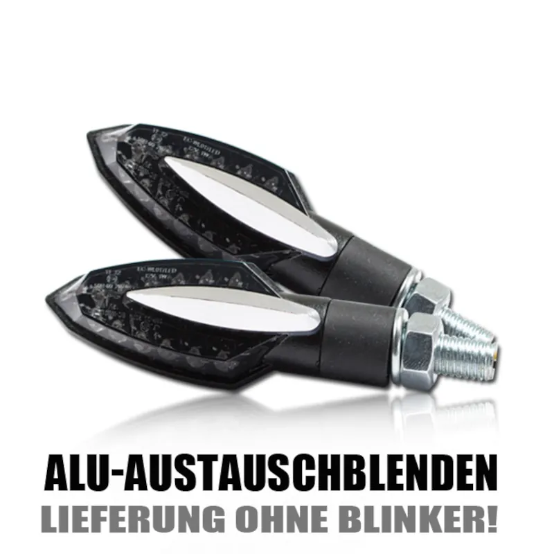 Austauschblenden für Progress-Line LED-Blinker Sliver, Aluminium eloxiert