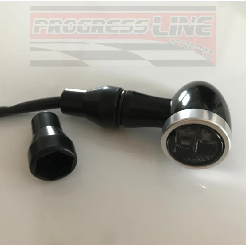 Blinker Abdeckhülsen Set Progress-Line Schwarz für M8 Gewinde 4 Stück