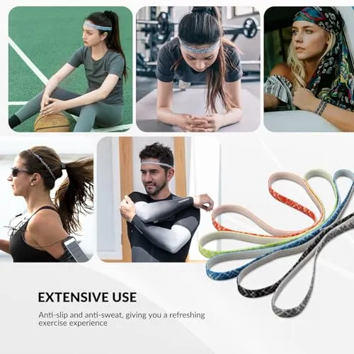 Stirnband Sport Schweißband Haarband 6 Stück 50-76 cm