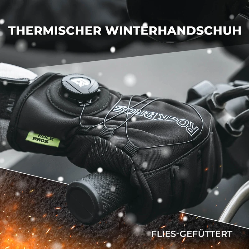 Winter Fahrradhandschuhe Touchscreen - Thermogefüttert & Reflex