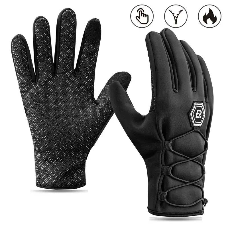 ROCKBROS Winter Fahrradhandschuhe Touchscreen Warme Handschuhe