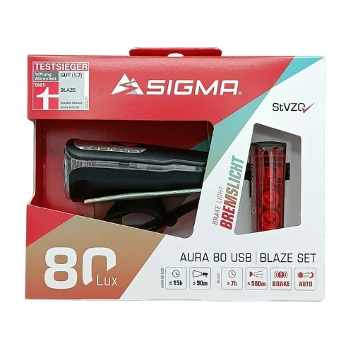 Sigma Aura 80 + Blaze Fahrradbeleuchtung Set StVZO