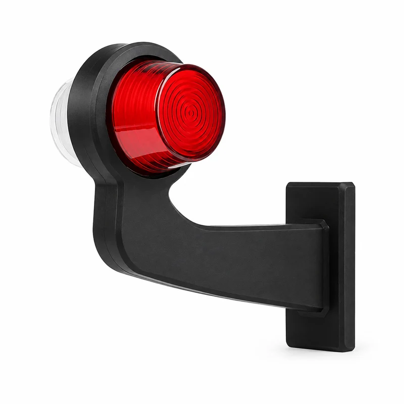 Dänische LED-Konturmarkierungsleuchten im Old-School-Stil / Rote und klare Neonlinse