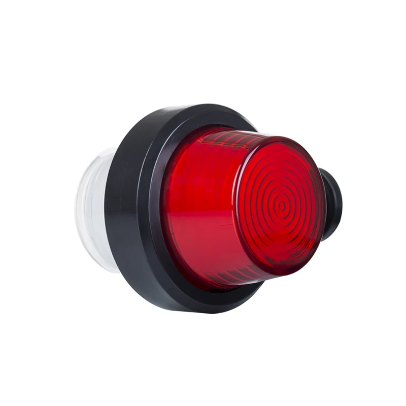 Kurze dänische LED-Markierungsleuchte im Old-School-Stil / Rote und weiße Neonlinse