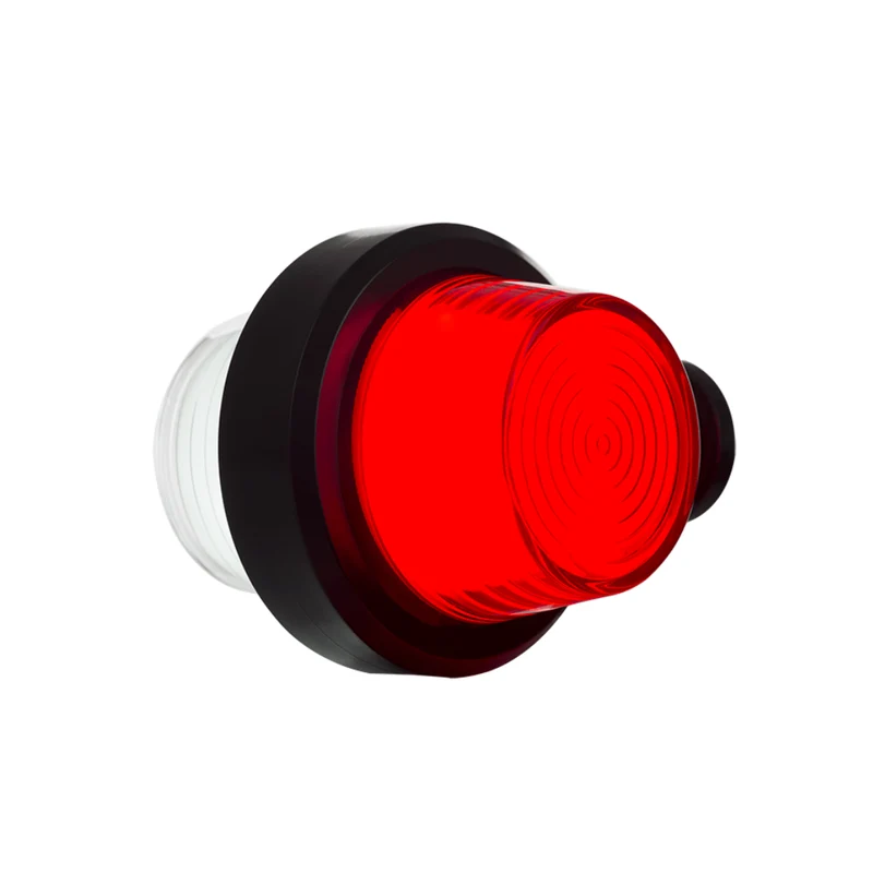 Kurze dänische LED-Markierungsleuchte im Old-School-Stil / Rote und weiße Neonlinse