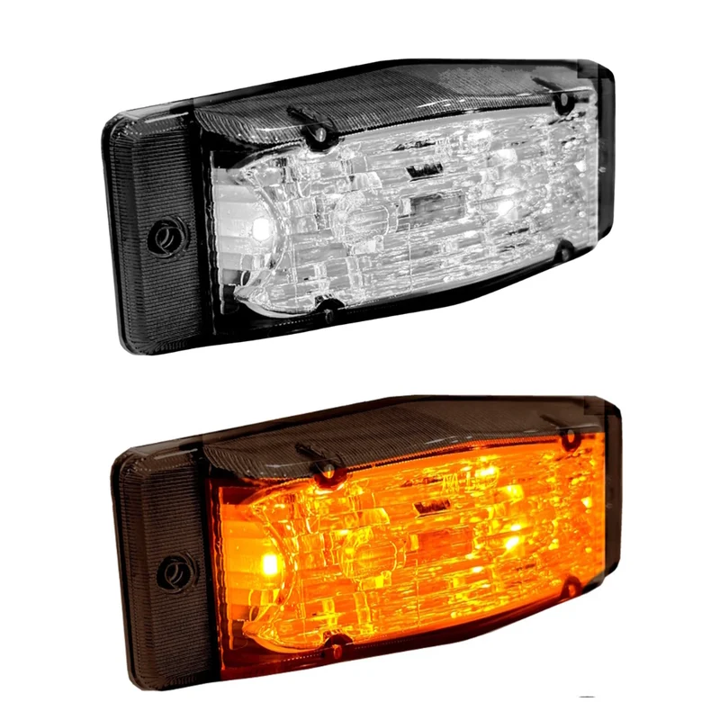 Schlanke LED-Doppelbrennerlampe / Zweifarbig mit dunkler Linse