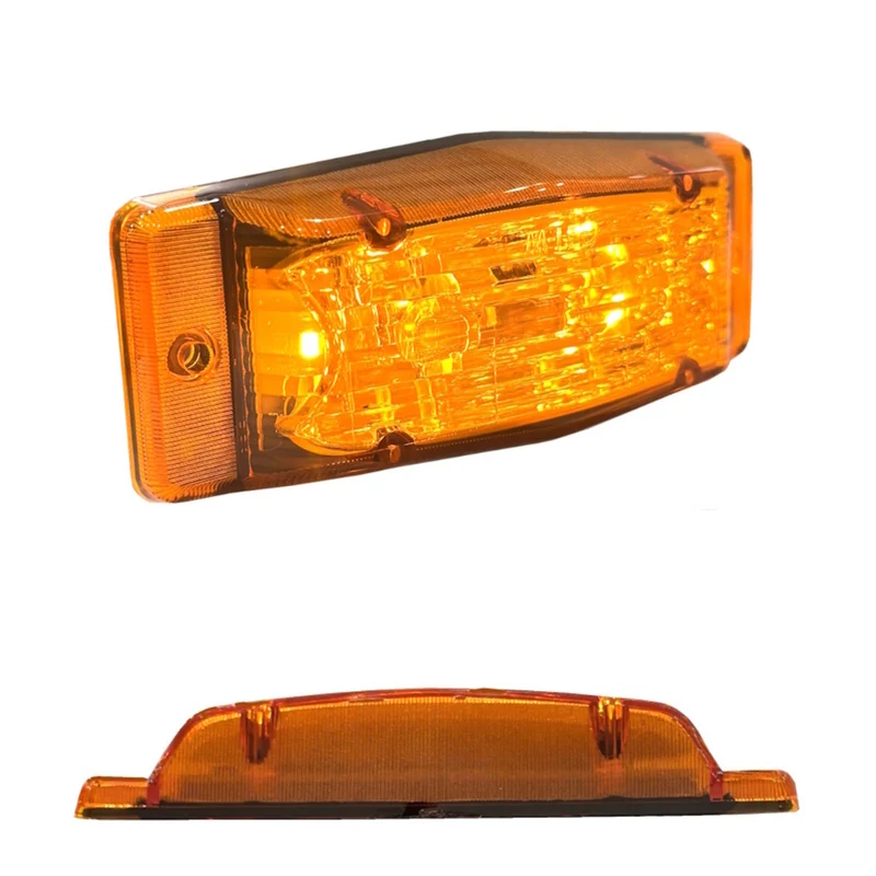 Schlanke LED-Doppelbrennerlampe mit bernsteinfarbener Linse