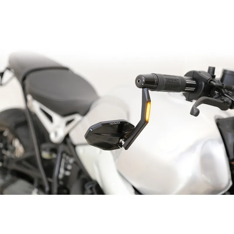 Lenkerendenspiegel mit LED-Blinker Highsider Pro Victory schwarz, E-geprüft