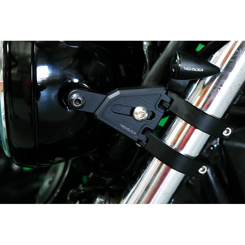 Lampenhalter-Set Highsider Pro Extend Alu schwarz, Ø 38-41 mm, Länge verstellbar