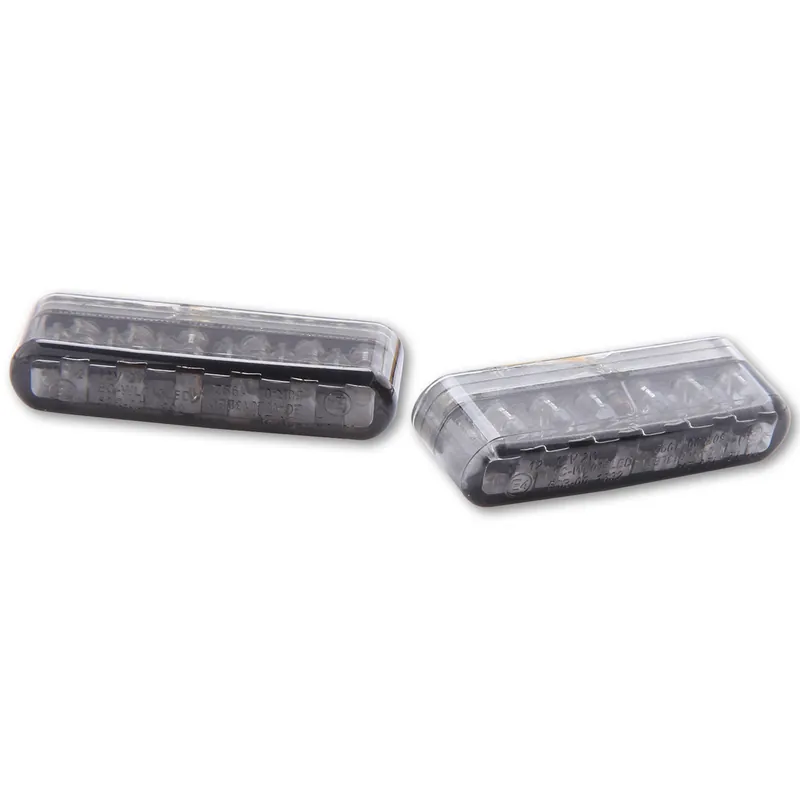 LED-Einbaublinker Paar Highsider Shorty, Getönt, E-geprüft, 12V/2W