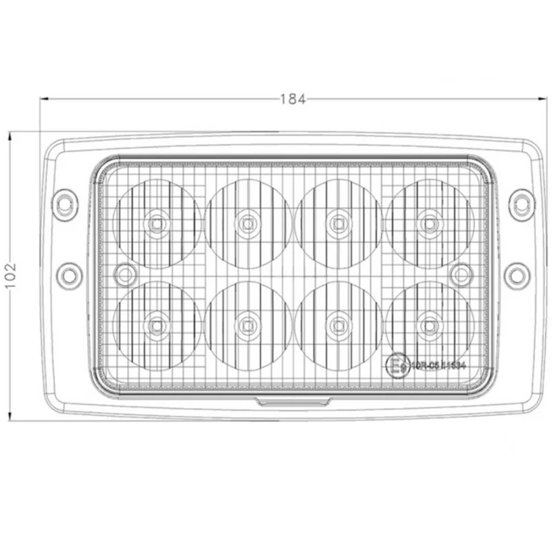 Rechteckige Traktorkabinenleuchte mit Fern- und Abblendlicht / 40 W