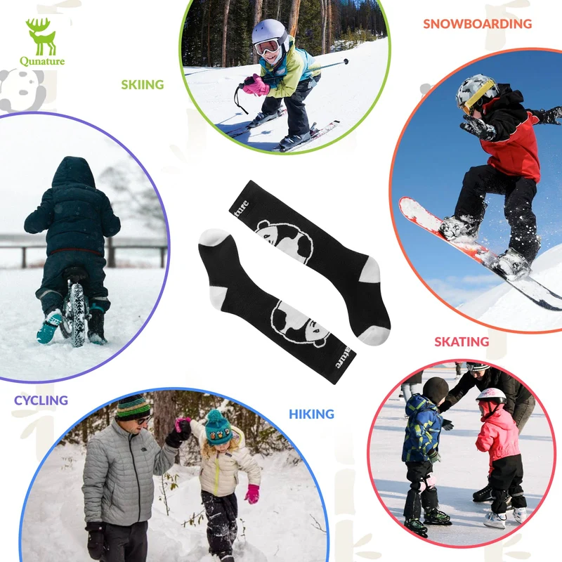 Qunature Skisocken Kinder Thermosocken 1 Paar Winter
