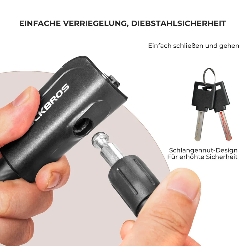 ROCKBROS Fahrradschloss 110 cm / 11 mm