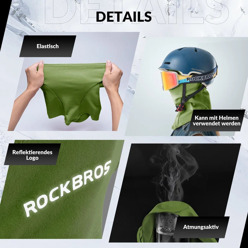 ROCKBROS Sturmhaube 2er Set Herbst Winter Balaclava für Outdoorsports Unisex