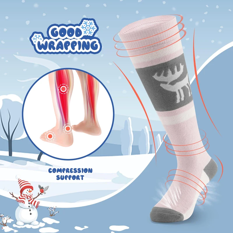 Qunature Jungen Skisocken Kinder Thermosocken