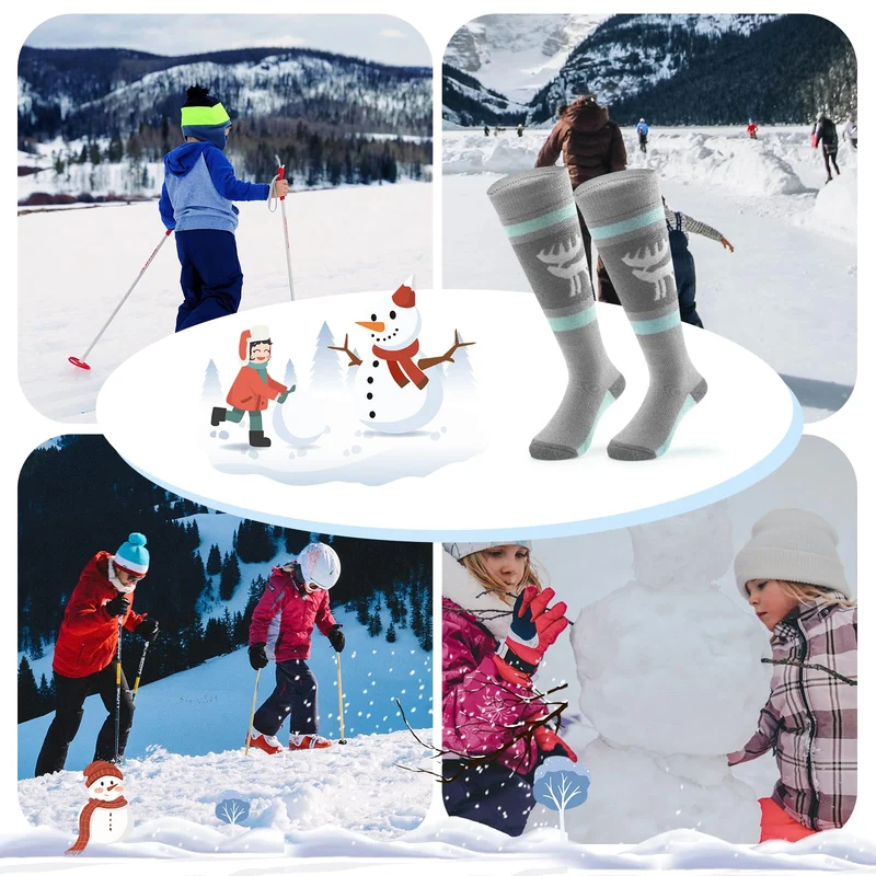 Qunature Jungen Skisocken Kinder Thermosocken