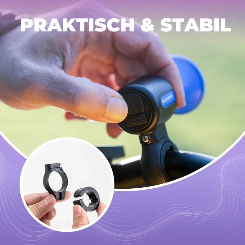ROCKBROS Fahrradklingel Elektrisch 120dB für 22,2/25,4/31.8 mm Lenker