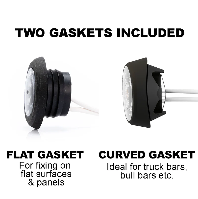 Runde LED-Markierungsleuchte Bulls Eye mit flacher und gebogener Dichtung