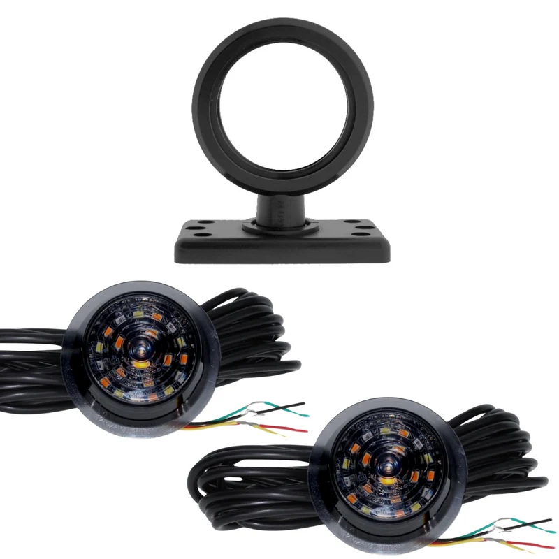 Getönte, kurze dänische LED-Begrenzungsleuchte / dreifarbig mit Blinkerfunktion