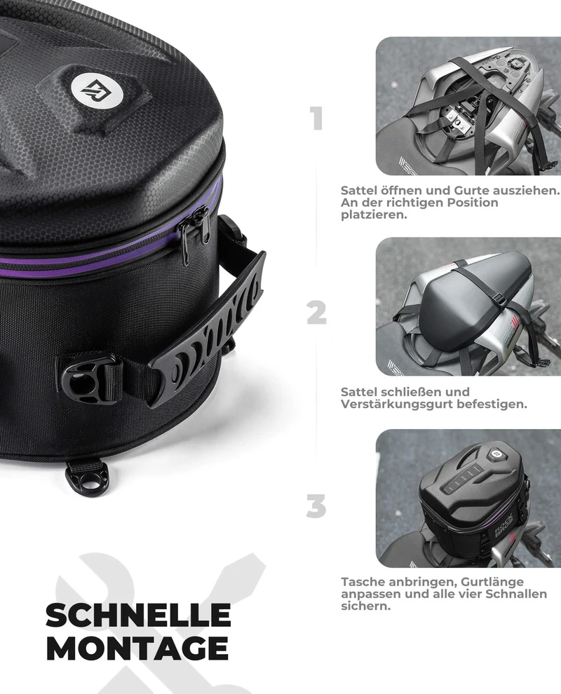 Motorrad Hecktasche Gepäcktasche 12,5L für Rücksitz