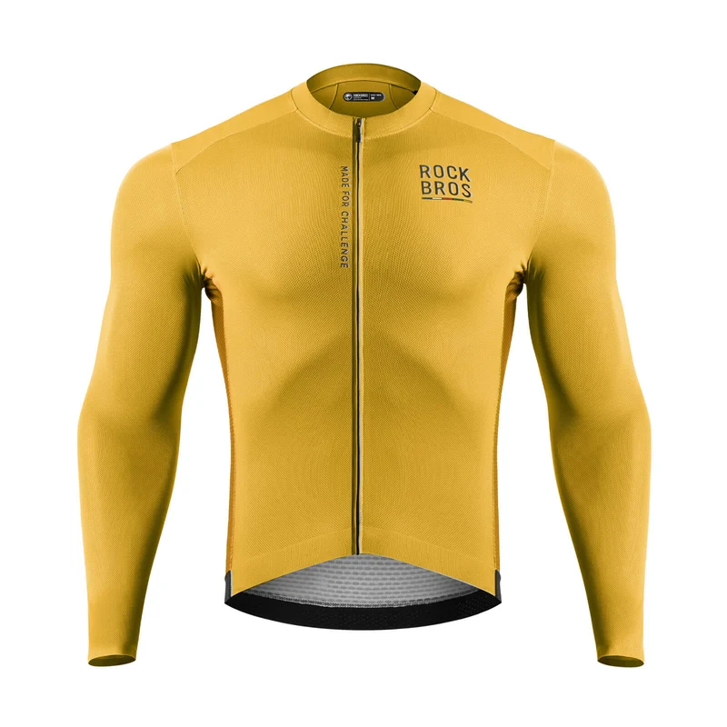 ROAD TO SKY Langarm-Radtrikot Herren Jersey Gelb/Blau