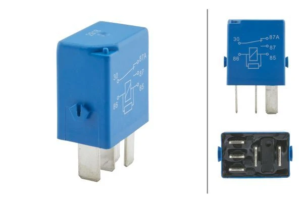 Hella 12V 5-poliges Umschalt-Mikrorelais mit Widerstand / 35A