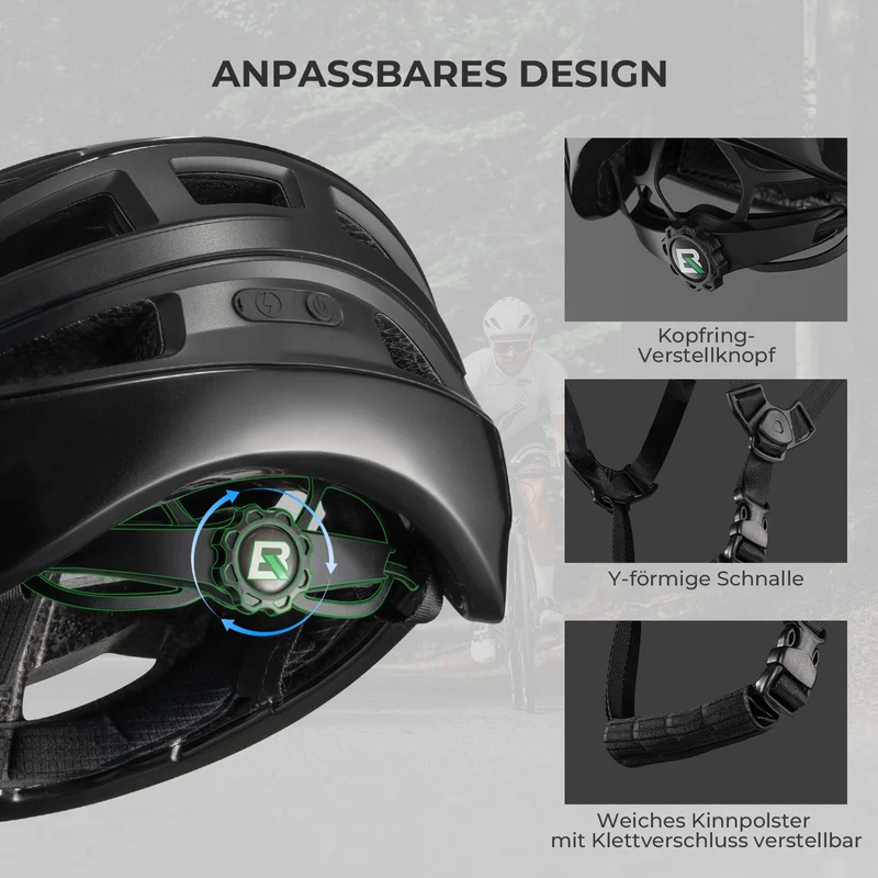 Fernsteuerbarer Smart Fahrradhelm mit Licht