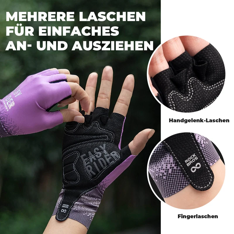 Halbfinger-Fahrradhandschuhe Atmungsaktiv Rutschfest Sommer