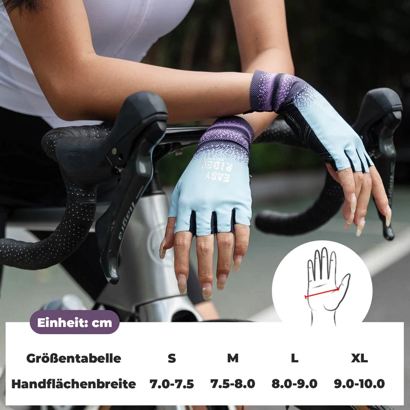 Halbfinger-Fahrradhandschuhe Atmungsaktiv Rutschfest Sommer