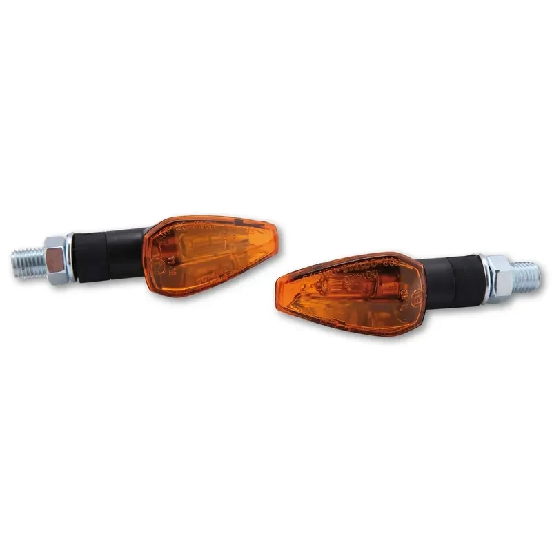Blinker Paar Highsider Peak, Schwarz, Gelb, M10, E-geprüft, 12V/21W