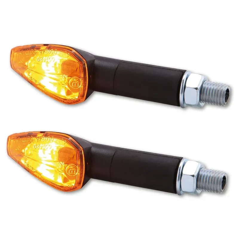 Blinker Paar Highsider Peak, Schwarz, Gelb, M10, E-geprüft, 12V/21W