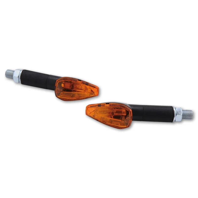 Blinker Paar Highsider Peak, Schwarz, Gelb, M10, E-geprüft, 12V/21W