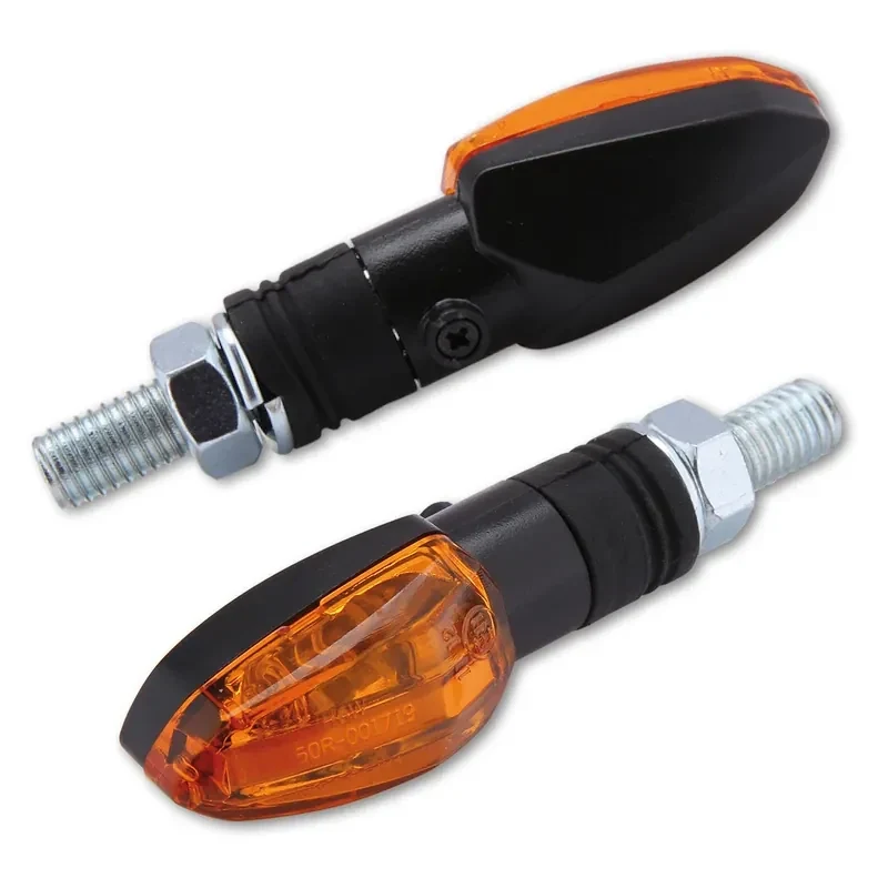 Blinker Paar Highsider Lizzard, Schwarz, Gelb, M8, E-geprüft, 12V/6W
