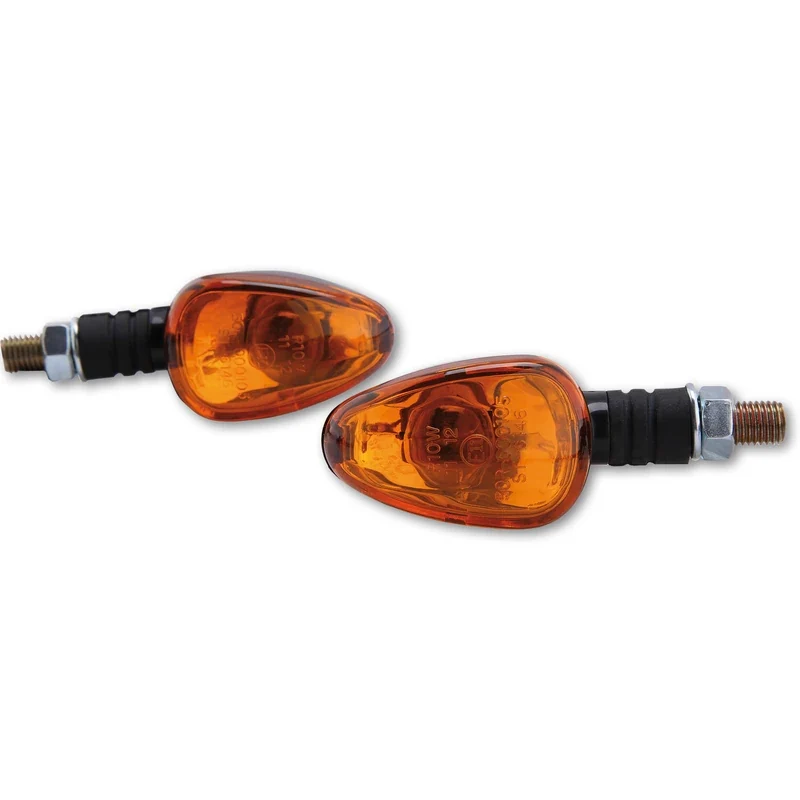 Blinker Paar Highsider Little Duke, Schwarz, Gelb, M10, E-geprüft, 12V/10W