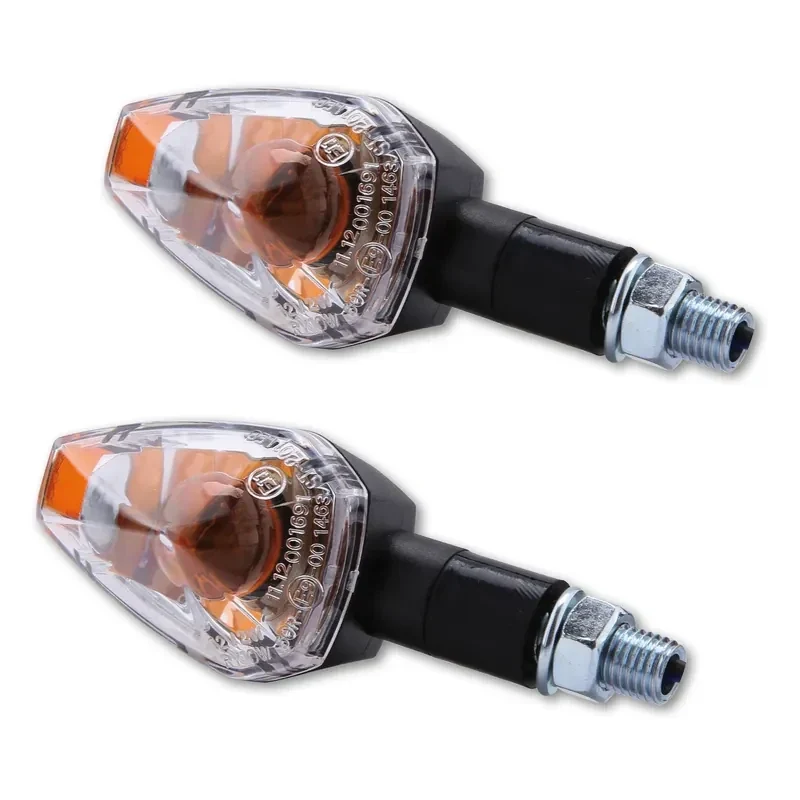 Blinker Paar Highsider Big Peak, Schwarz, Klar, M10, E-geprüft, 12V/10W