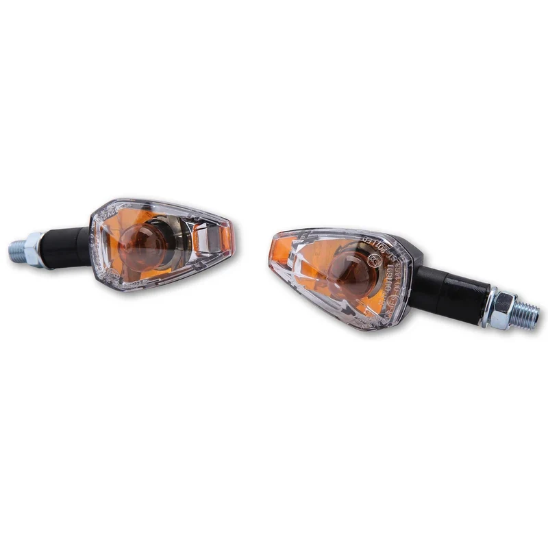 Blinker Paar Highsider Big Peak, Schwarz, Klar, M10, E-geprüft, 12V/10W