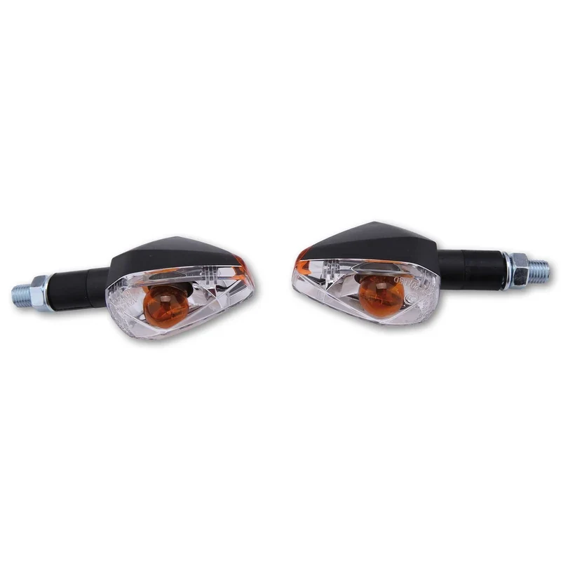 Blinker Paar Highsider Big Peak, Schwarz, Klar, M10, E-geprüft, 12V/10W