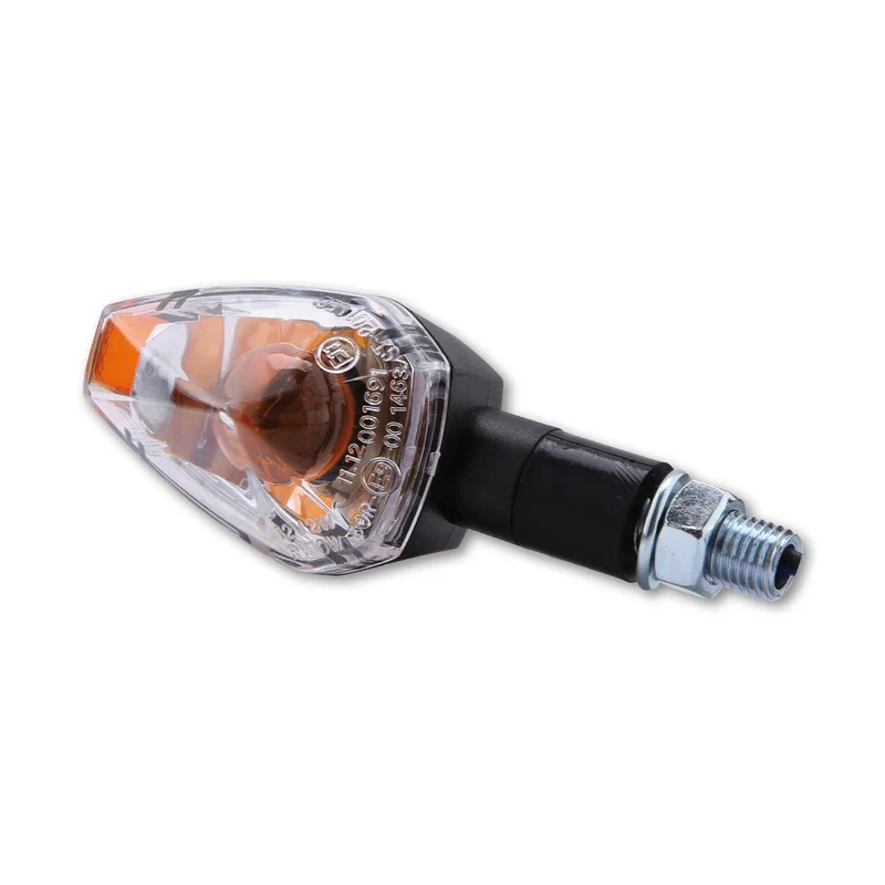 Blinker Paar Highsider Big Peak, Schwarz, Klar, M10, E-geprüft, 12V/10W