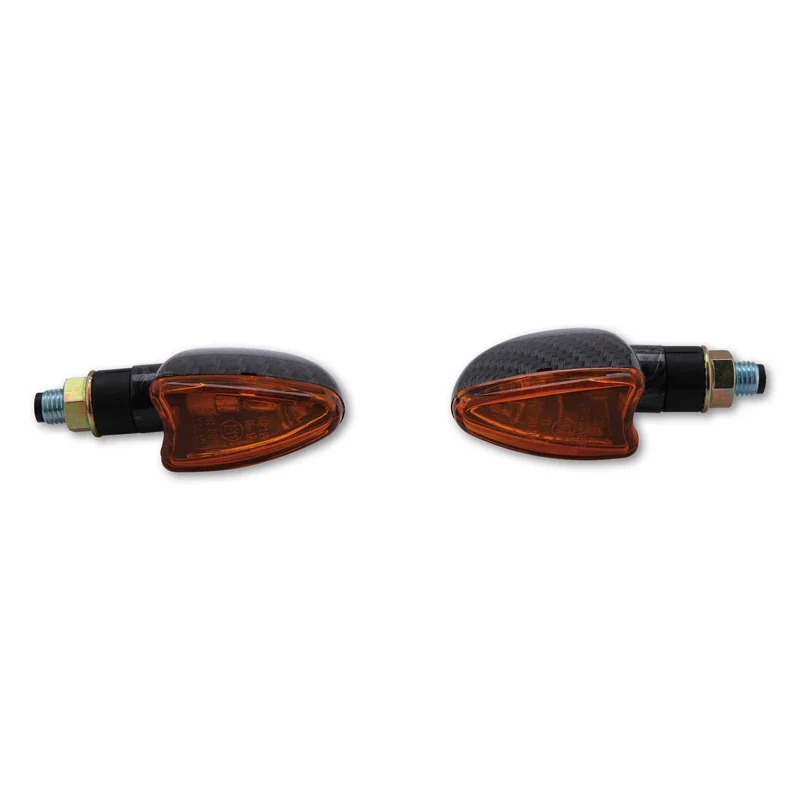 Blinker Paar Highsider Arrow, Carbonlook, Gelb, M10, E-geprüft, 12V/21W