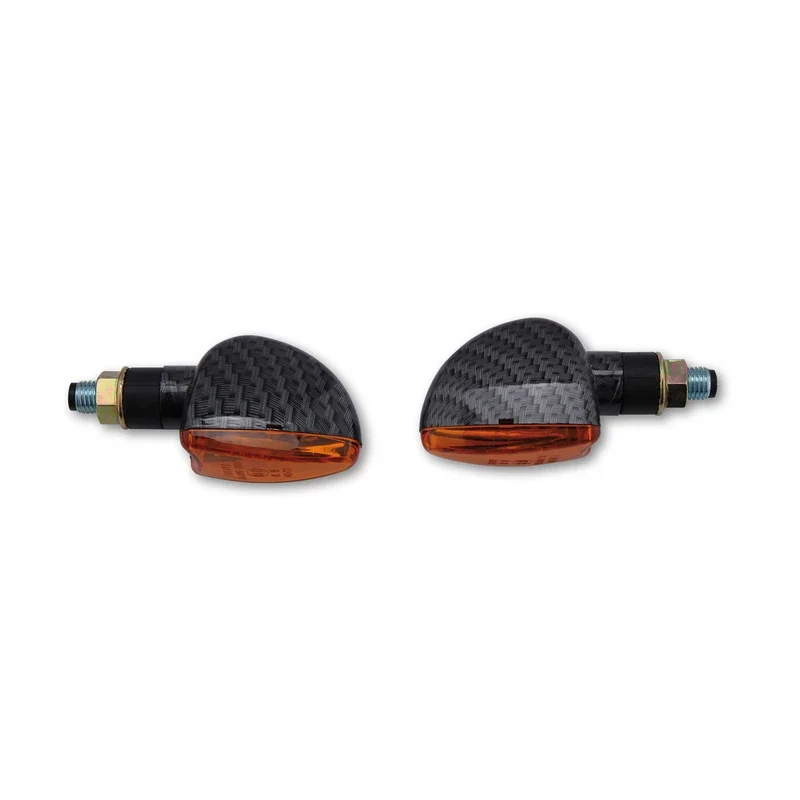 Blinker Paar Highsider Arrow, Carbonlook, Gelb, M10, E-geprüft, 12V/21W