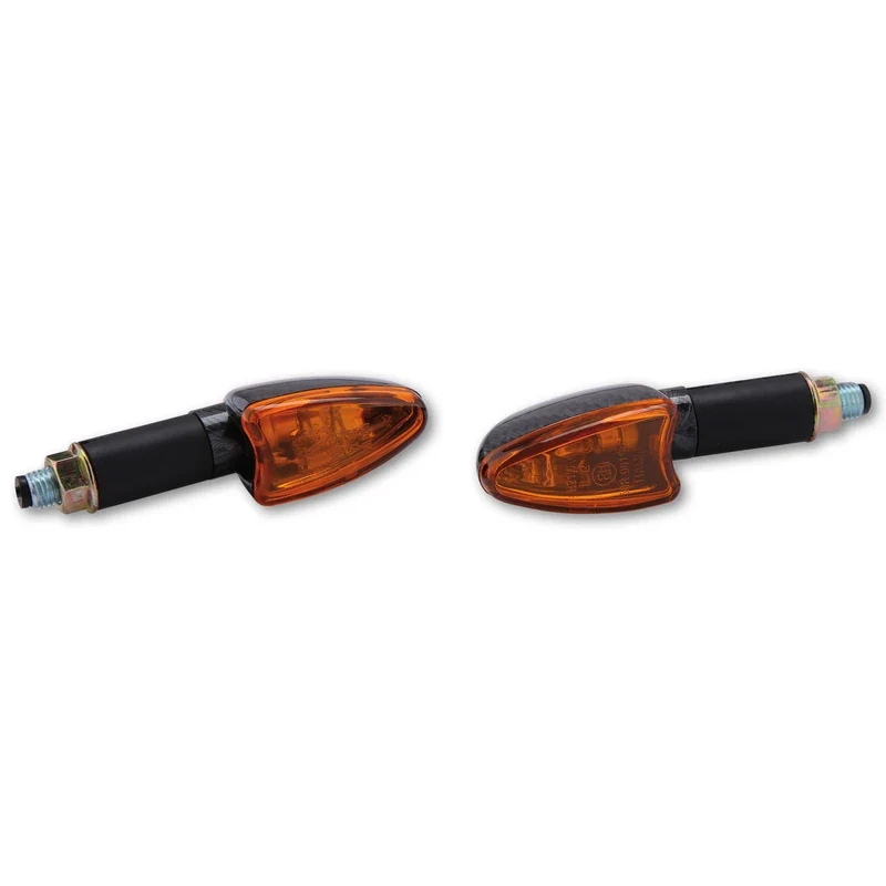 Blinker Paar Highsider Arrow, Carbonlook, Gelb, M10, E-geprüft, 12V/21W