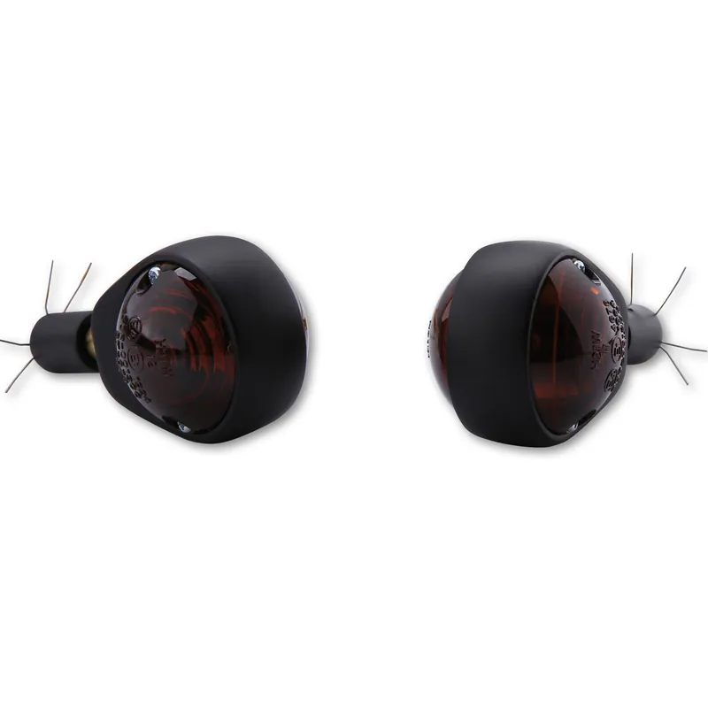 Lenkerendenblinker Highsider Smart Ochsenaugen schwarz, Glas Getönt, E-geprüft