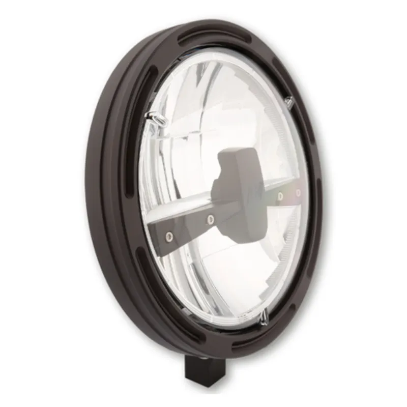 LED-Scheinwerfer 7 Zoll Highsider Frame-R1 Typ 3 schwarz, Unten, E-geprüft