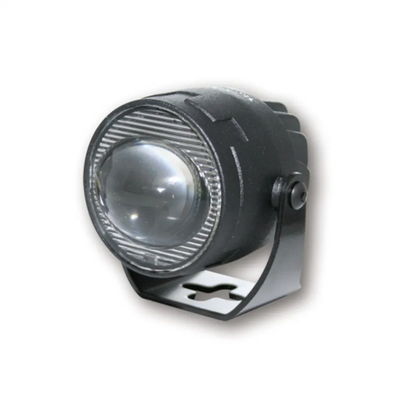 LED-Scheinwerfer Abblendlicht Highsider Satellite schwarz, Klar, E-geprüft