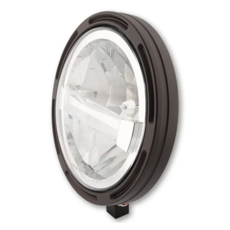 LED-Scheinwerfer 7 Zoll Highsider Frame-R1 Typ 4 schwarz, Unten, E-geprüft
