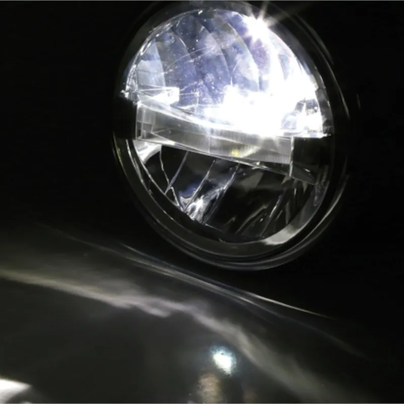 LED-Scheinwerfer 7 Zoll Highsider Frame-R1 Typ 4 schwarz, Unten, E-geprüft