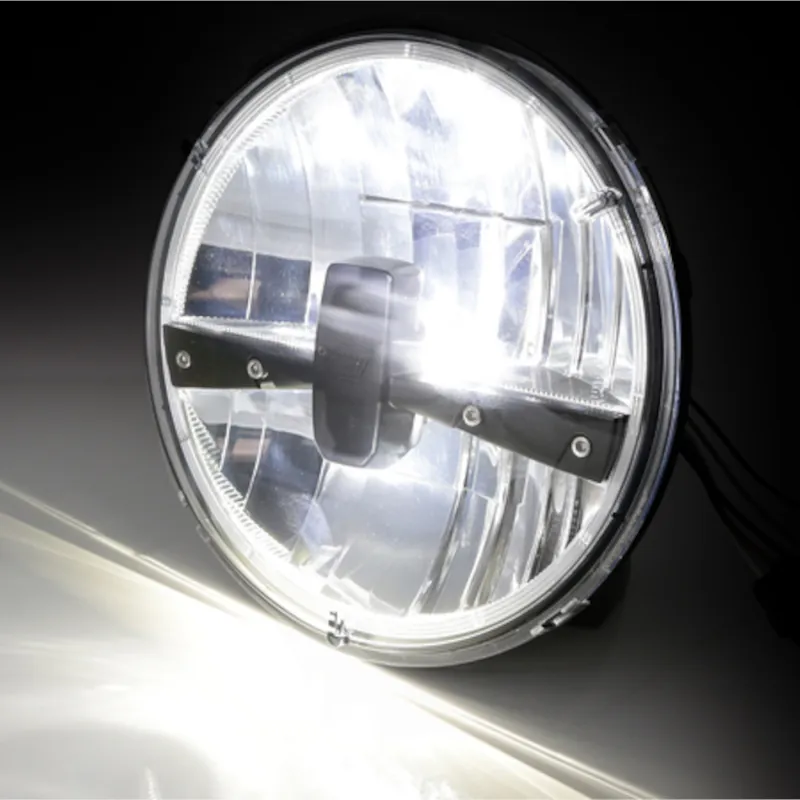 LED-Scheinwerfer 7 Zoll Highsider Frame-R1 Typ 3 schwarz, Seitlich, E-geprüft