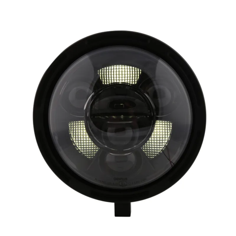 LED-Scheinwerfer 7 Zoll Highsider Frame-R1 Typ 11 schwarz, Unten, E-geprüft